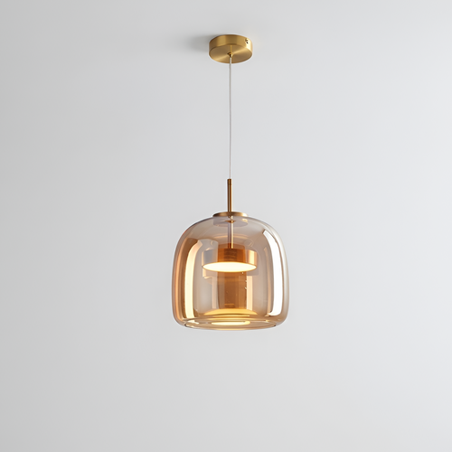 Cognac Glas Pendel - Rund Hængelampe