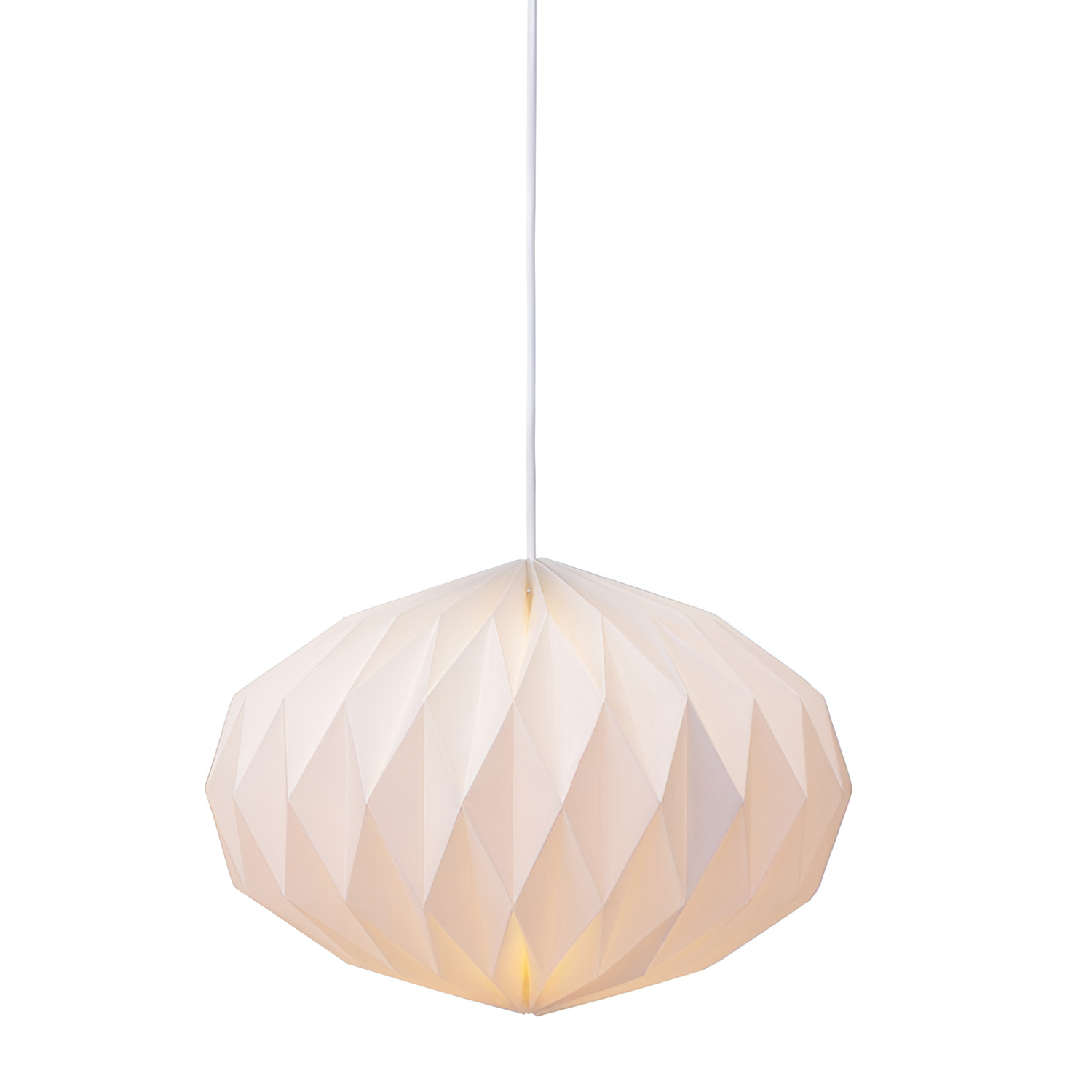 Moon Oblong Pendel - Hvid Origami Lampe (kun lampeskærm)
