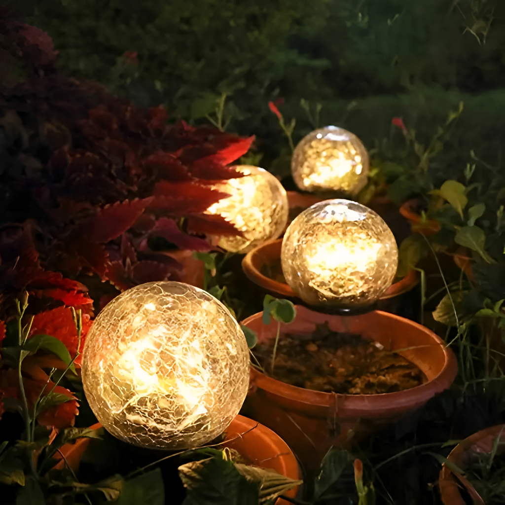 Udendørslampe Med Jordspyd Og Knitrende Effekt – Solcelledrevet