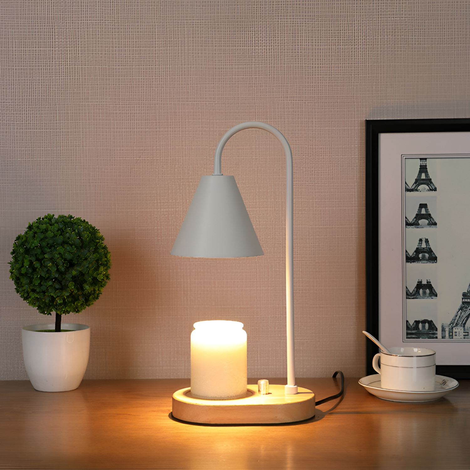 Luma Nordic Candle Warmer - Sort Dæmpbar Bordlampe