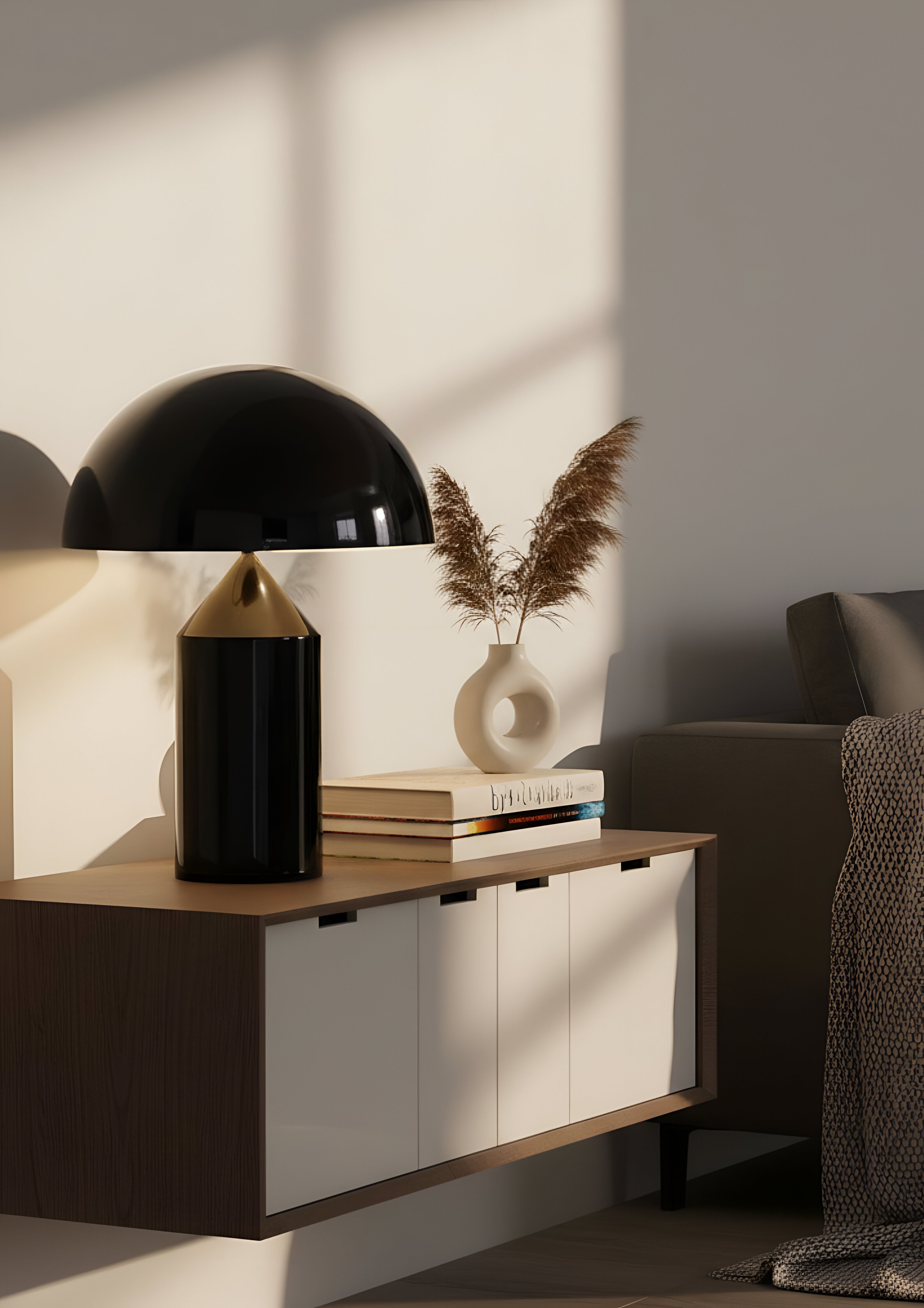 Soveværelsesbordlampe | Geometrisk design