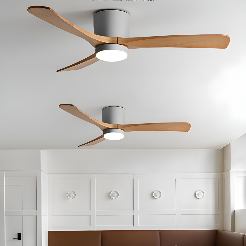 Nordisk Træ Loftsventilatorslampe - Justerbar