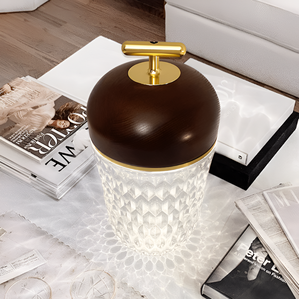 Minimalistisk Facetteret Bærbar Lampe - Ledningsfri