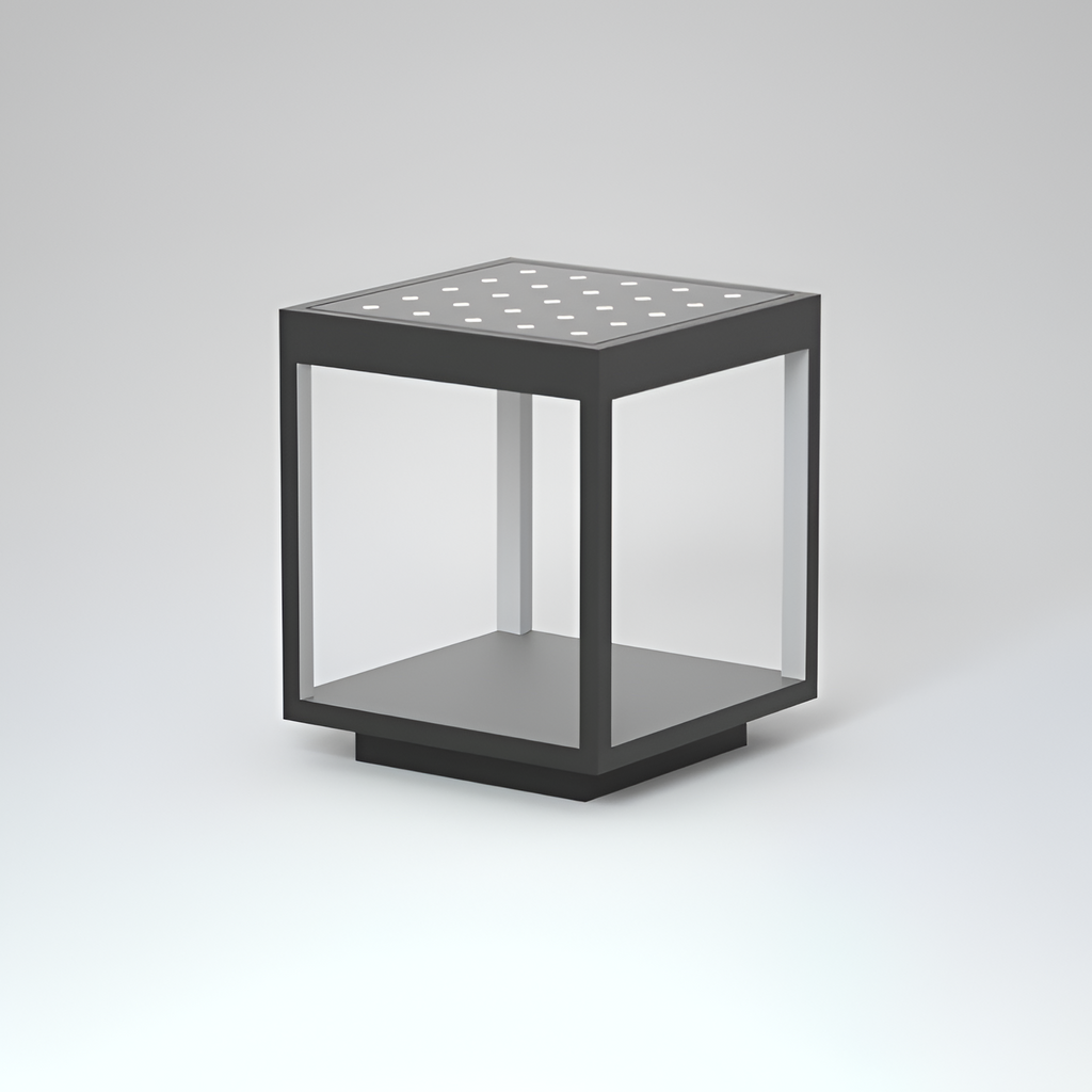 Geometrisk Solcellelampe til Udendørsbrug - Minimalistisk