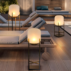 Geometrisk Industriel Solcelle Gulvlampe - Minimalistisk