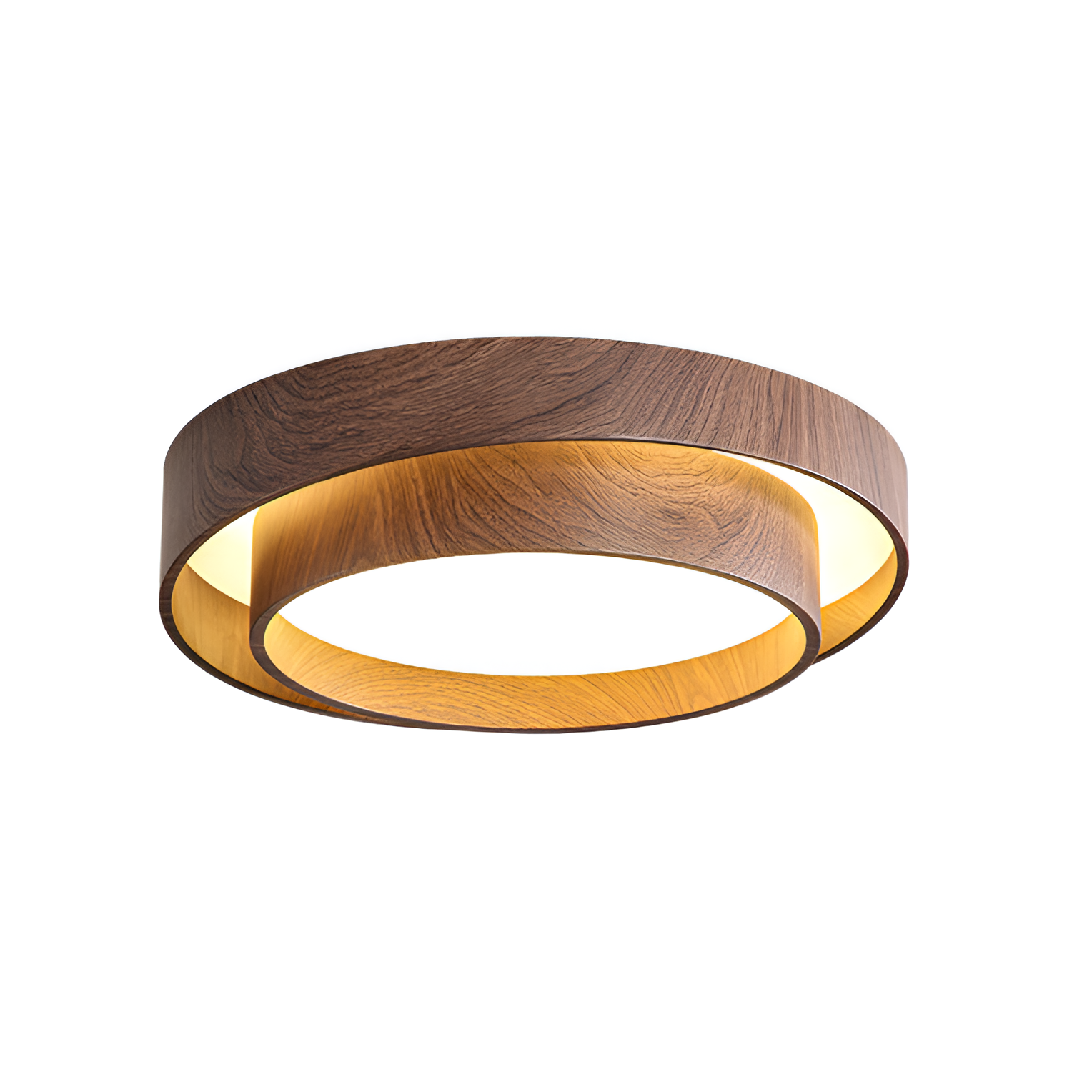 Lagdelt Træ-Effekt Loftslampe - Minimalistisk