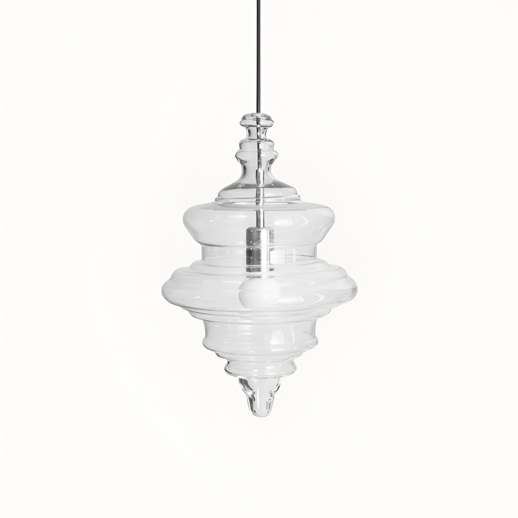 Skulpturel Rillet Glaspendel - Minimalistisk