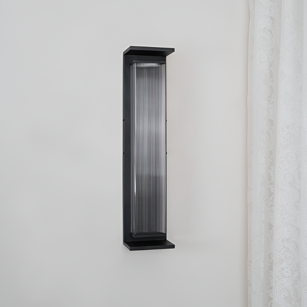 Rillet Lineær Solenergi Væglampe - Minimalistisk