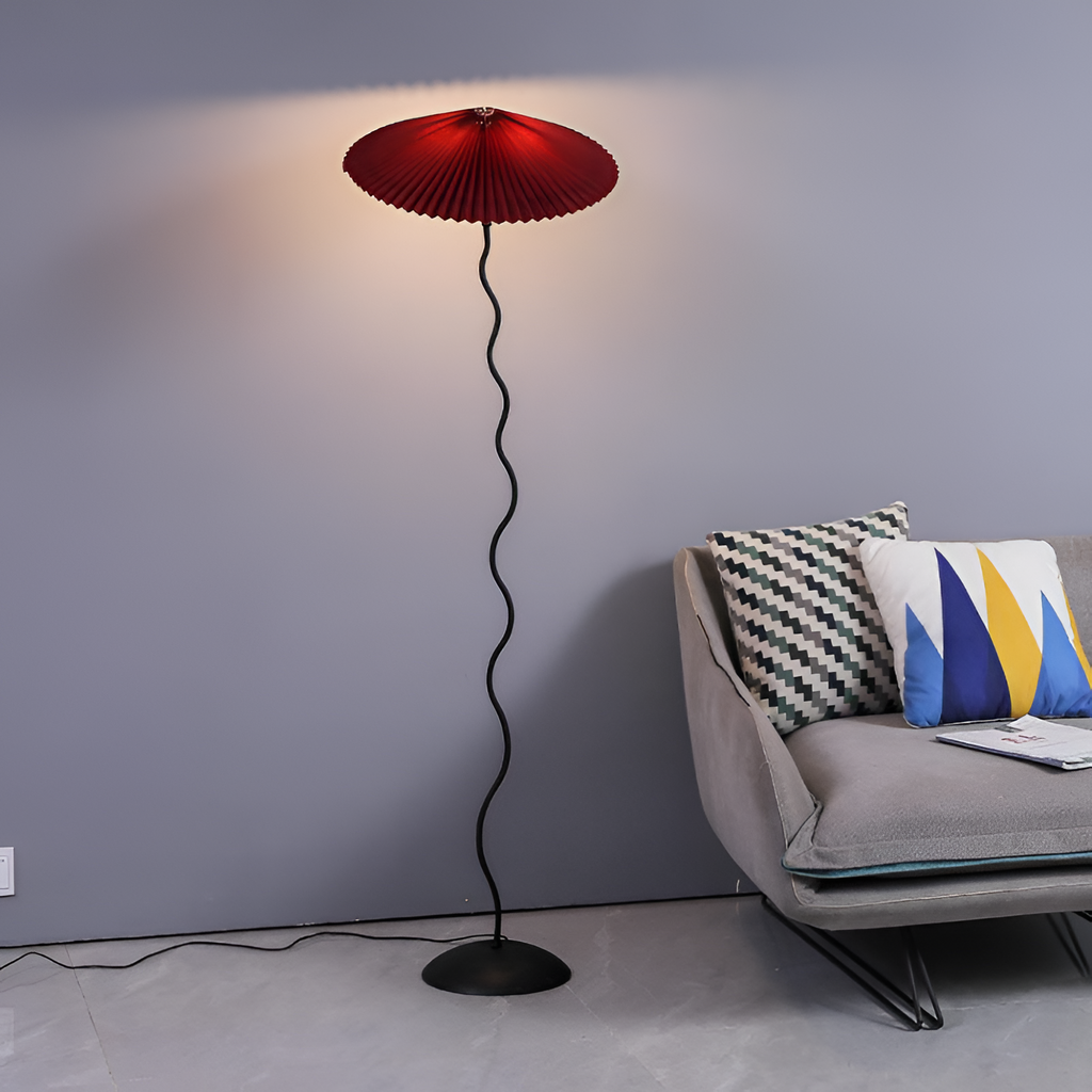 Plisseret Bølget Gulvlampe - Minimalistisk