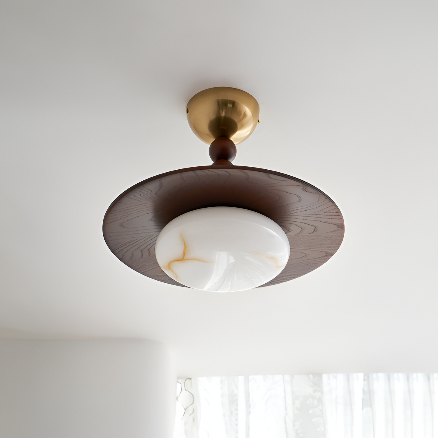 Skulpturel Alabast Loftlampe - Moderne