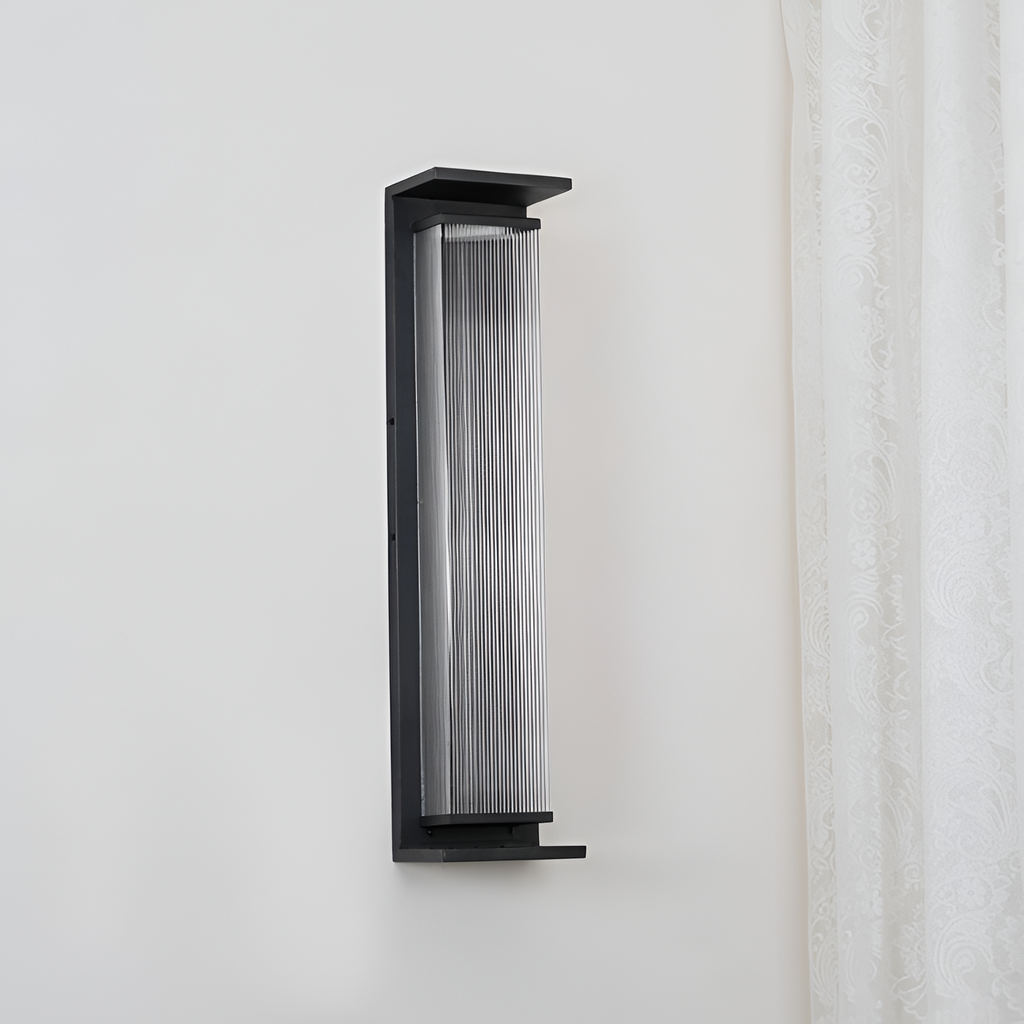 Rillet Lineær Solenergi Væglampe - Minimalistisk