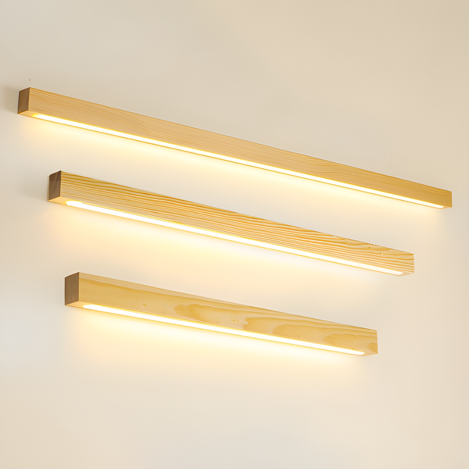 Lineær Træ Geometrisk Væglampe - Minimalistisk