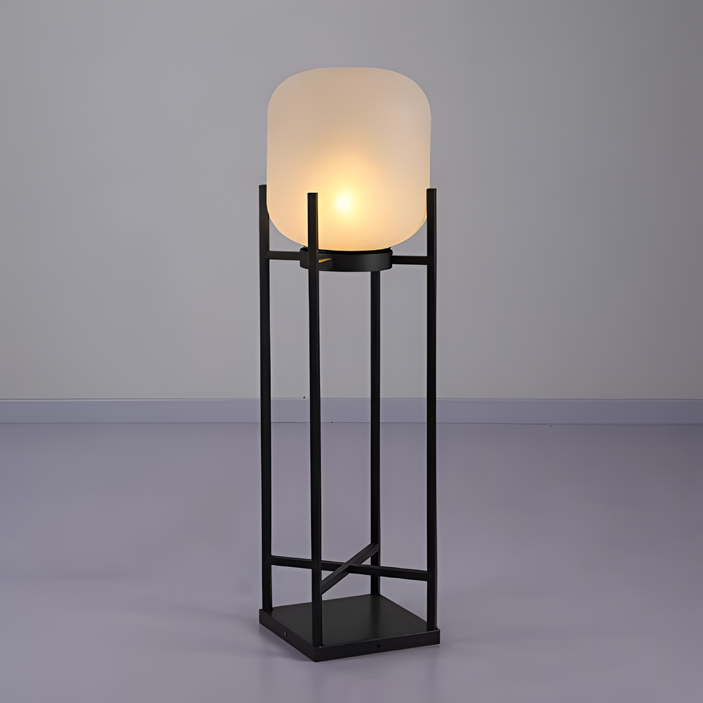 Geometrisk Industriel Solcelle Gulvlampe - Minimalistisk