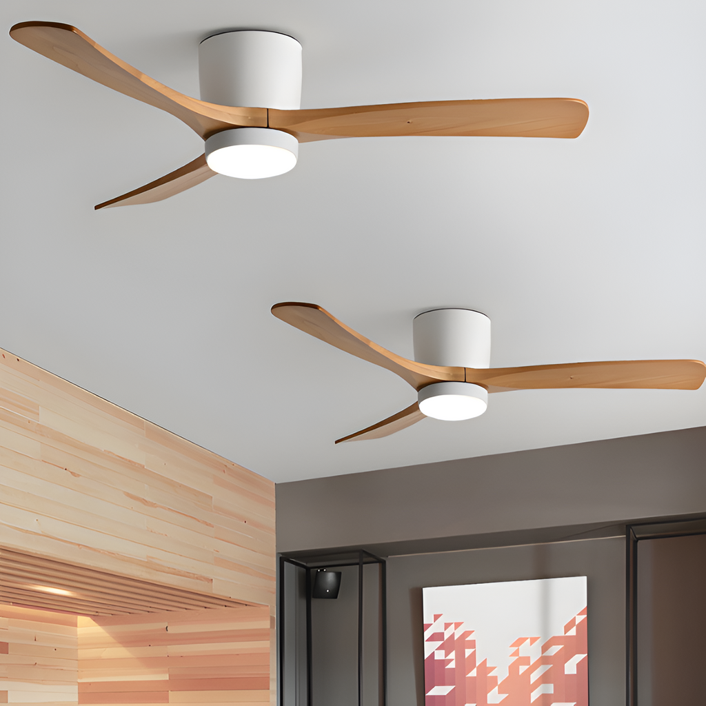 Nordisk Træ Loftsventilatorslampe - Justerbar
