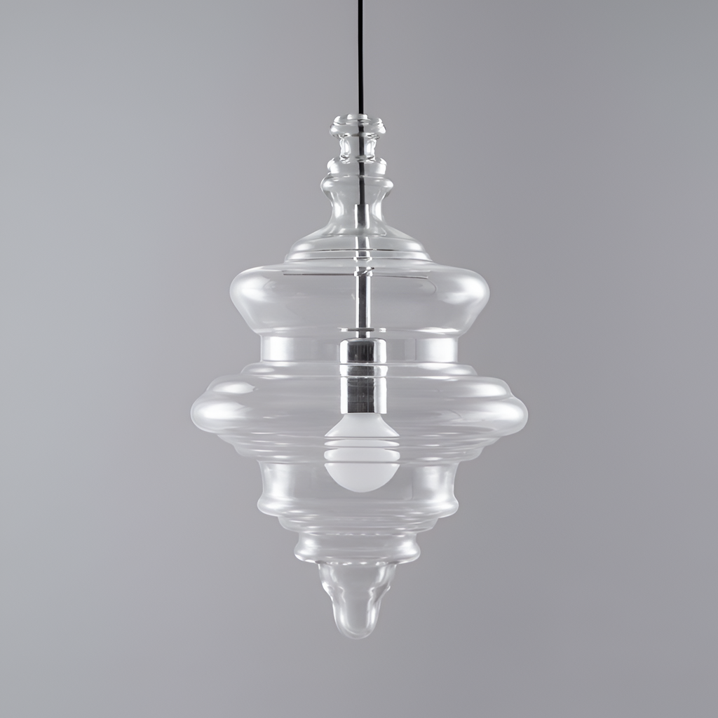Skulpturel Rillet Glaspendel - Minimalistisk