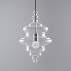 Skulpturel Rillet Glaspendel - Minimalistisk