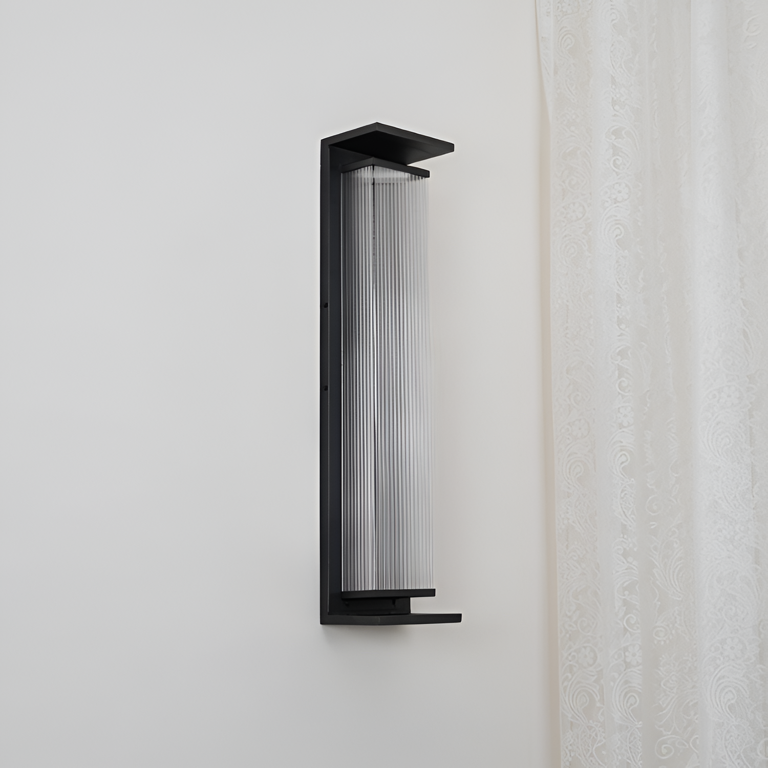 Rillet Lineær Solenergi Væglampe - Minimalistisk