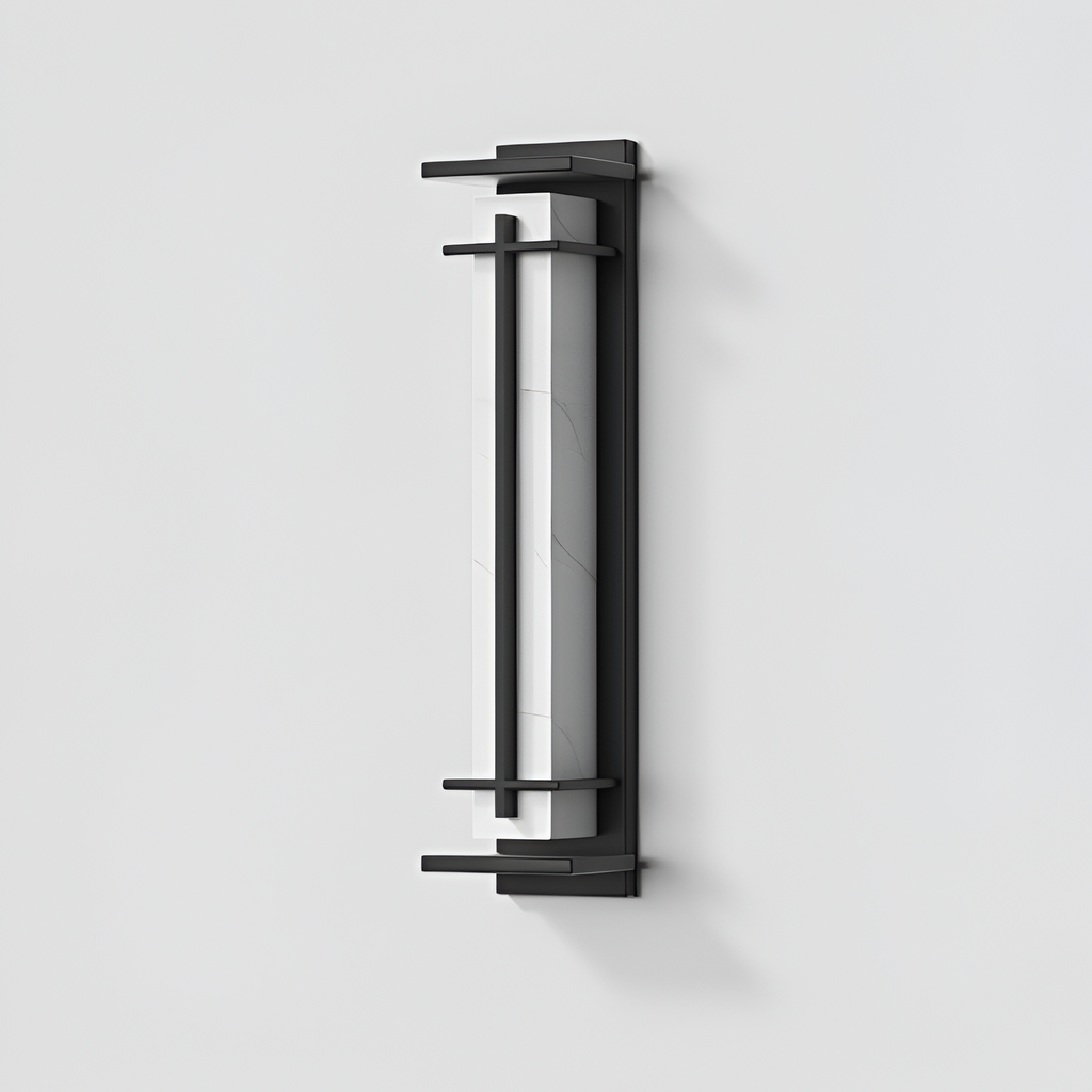 Marmorstil Solenergi Rektangulær Væglampe - Minimalistisk