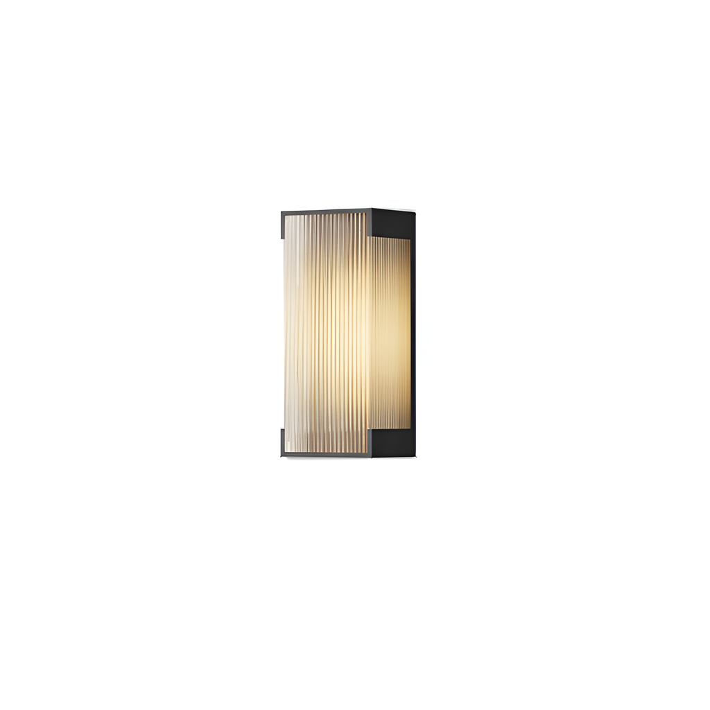 Rektangulær Solenergi Rillet Væglampe - Minimalistisk