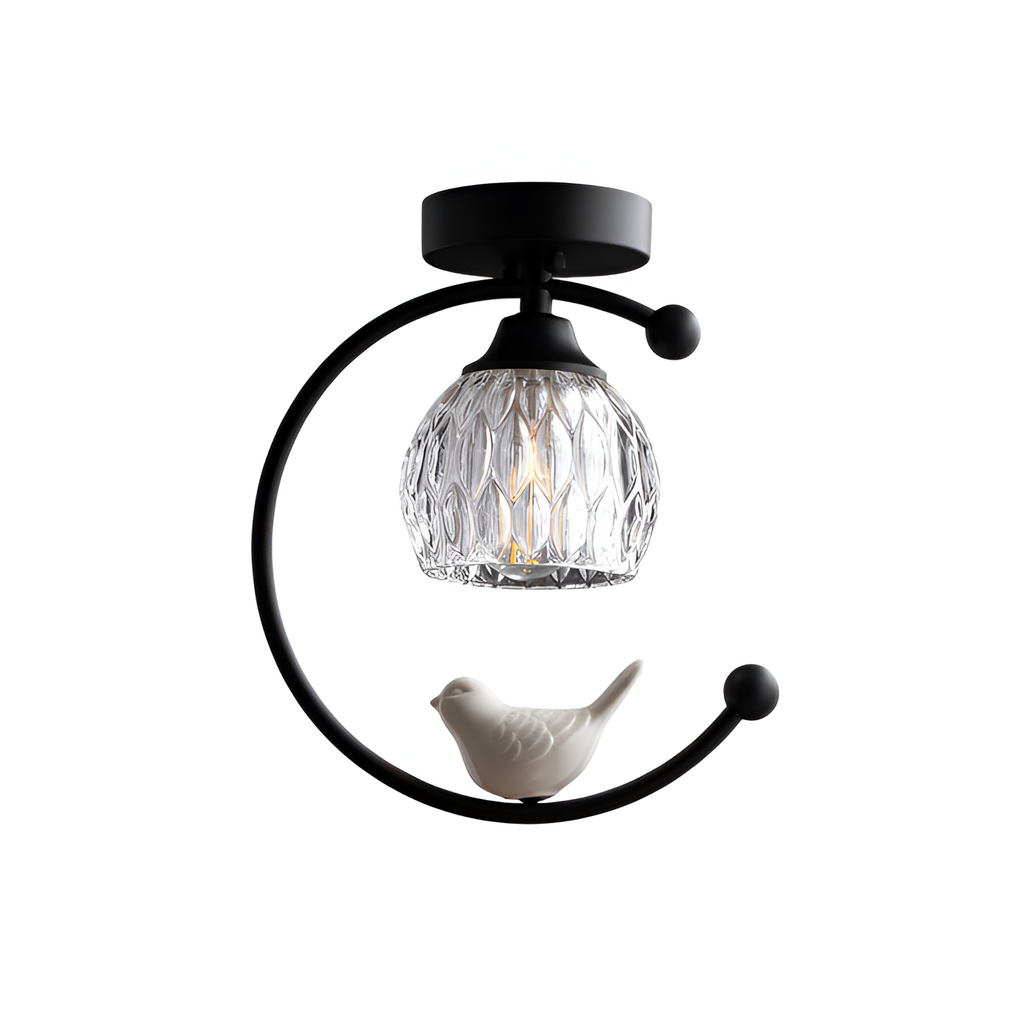 Crescent-figur med struktureret loftlampe – lysdæmpbar
