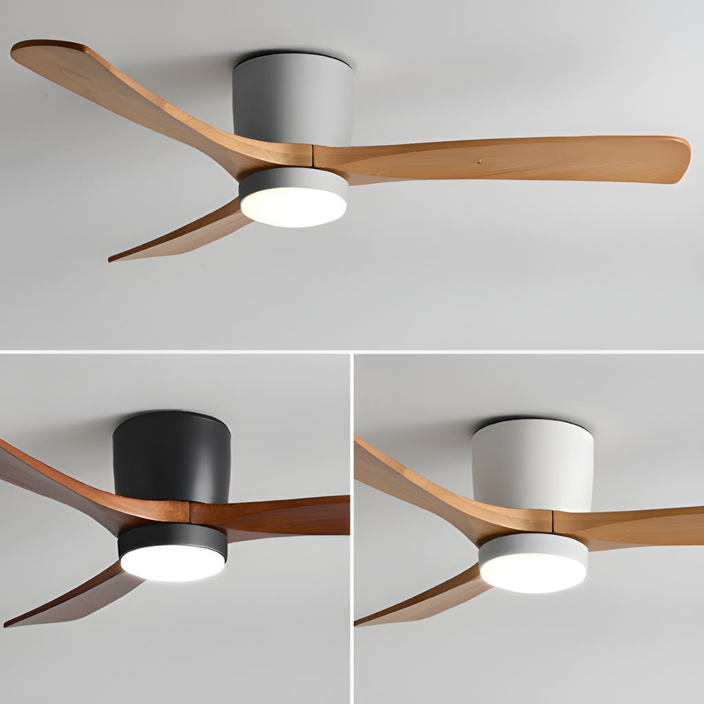 Nordisk Træ Loftsventilatorslampe - Justerbar