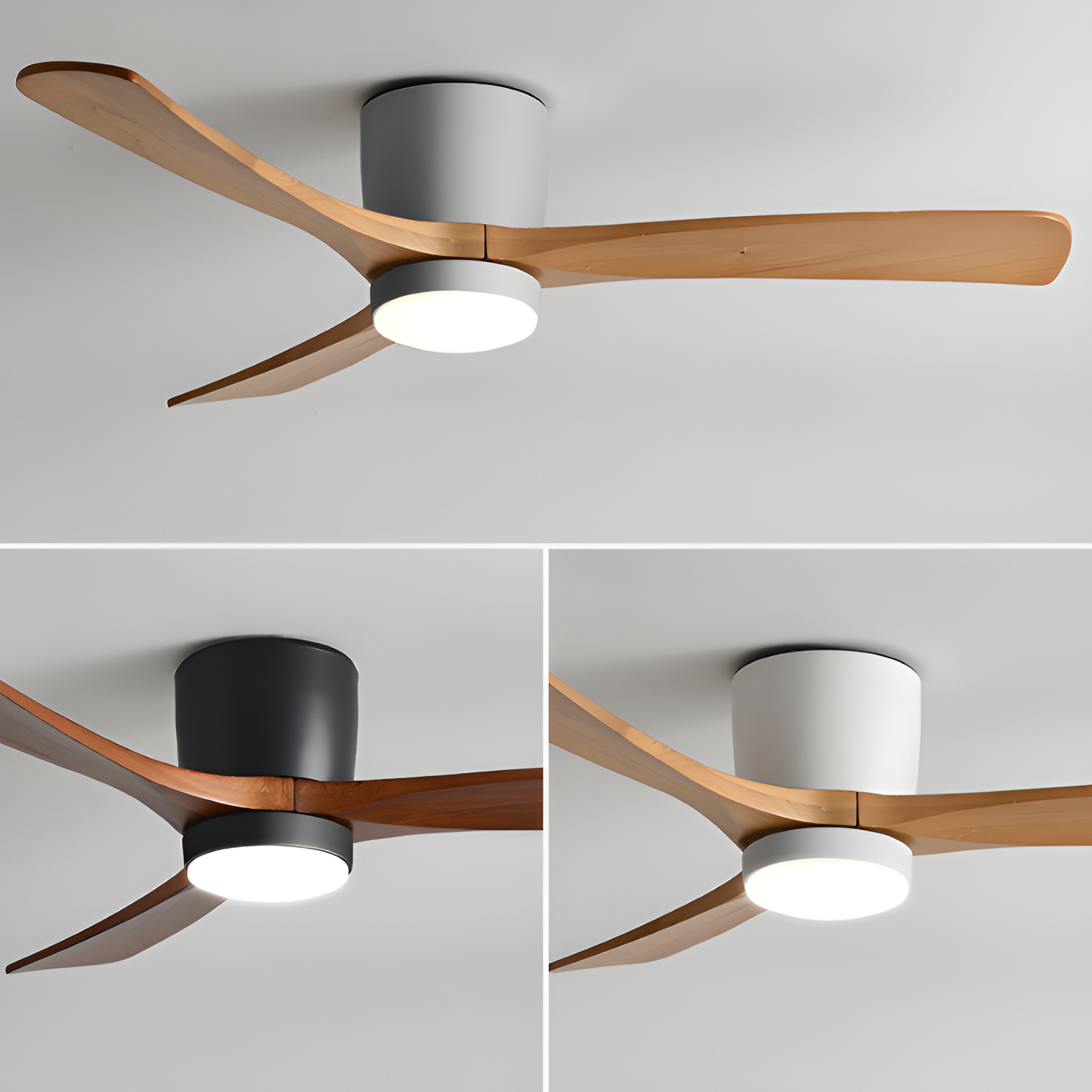 Nordisk Træ Loftsventilatorslampe - Justerbar