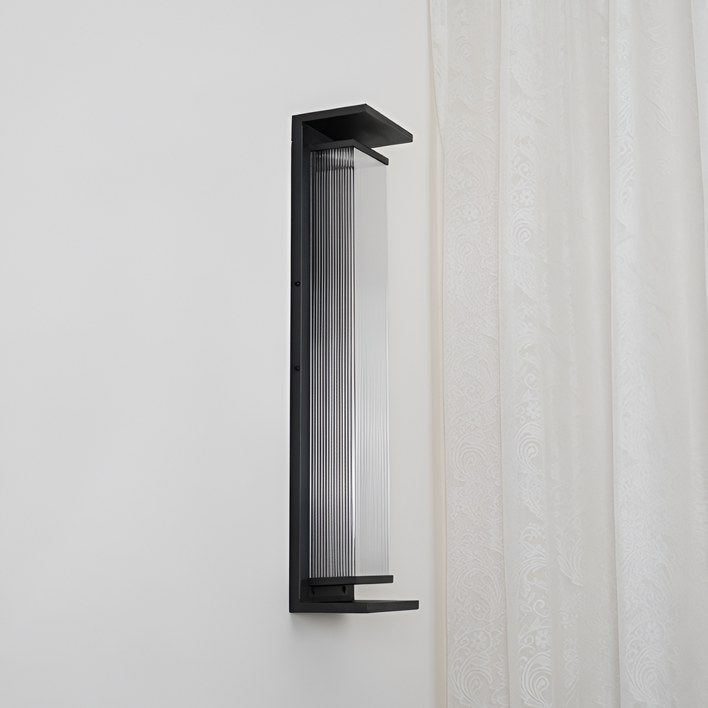 Rillet Lineær Solenergi Væglampe - Minimalistisk