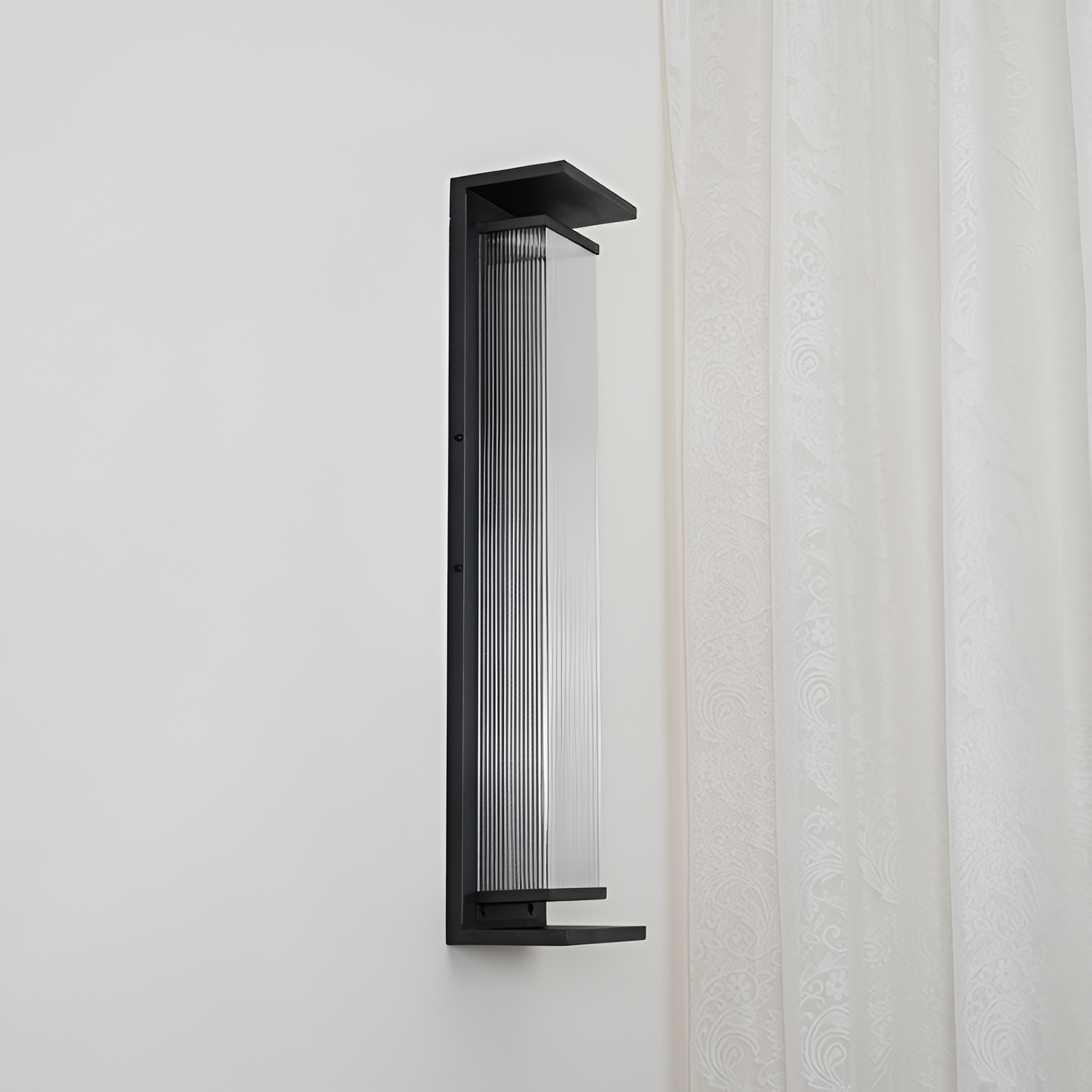 Rillet Lineær Solenergi Væglampe - Minimalistisk