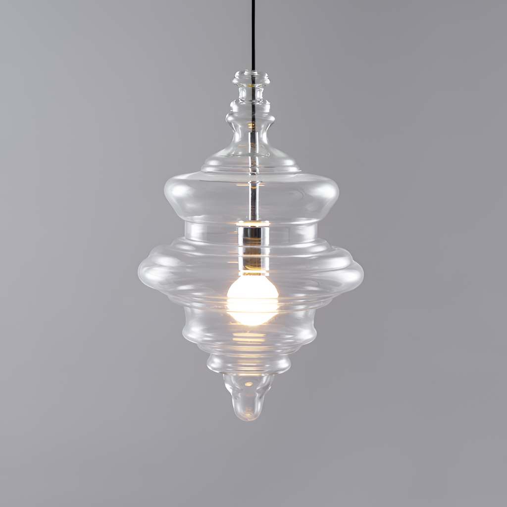Skulpturel Rillet Glaspendel - Minimalistisk