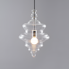 Skulpturel Rillet Glaspendel - Minimalistisk