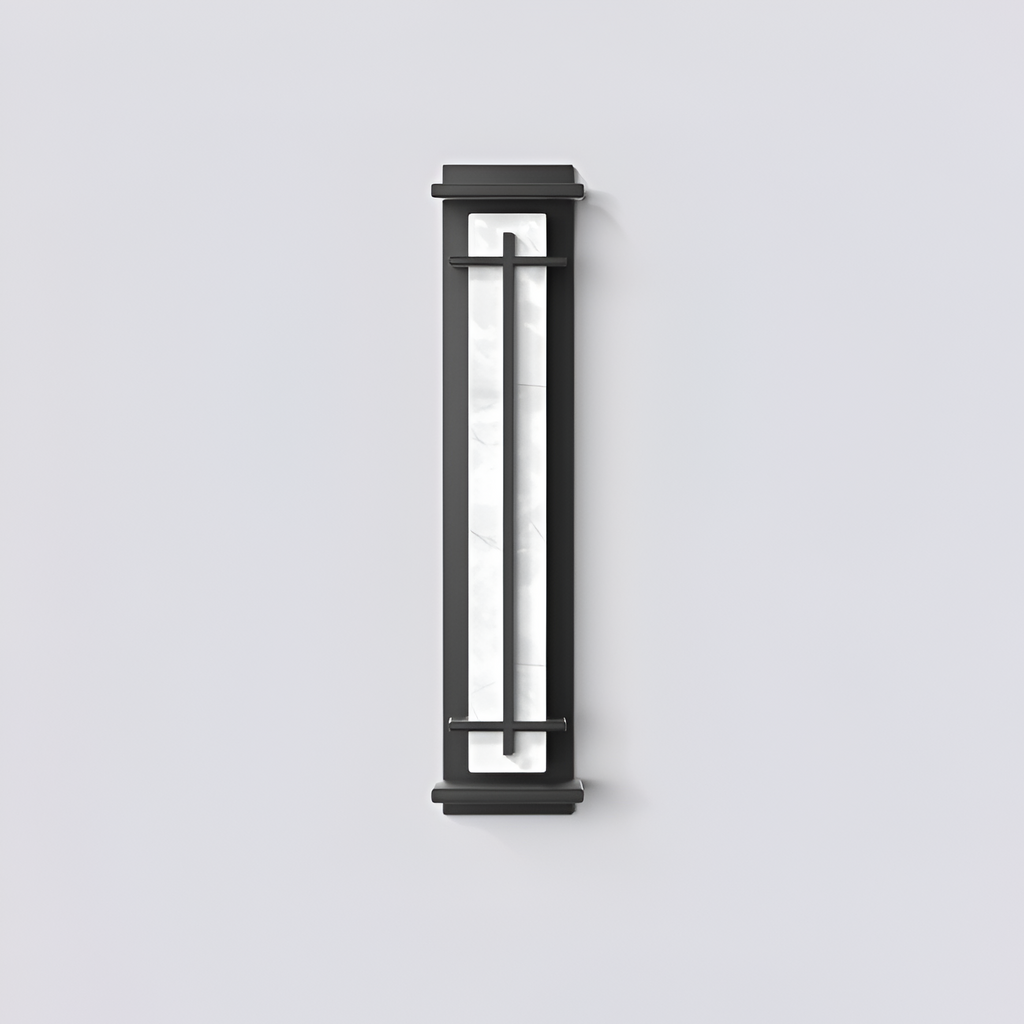 Marmorstil Solenergi Rektangulær Væglampe - Minimalistisk