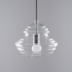 Skulpturel Rillet Glaspendel - Minimalistisk