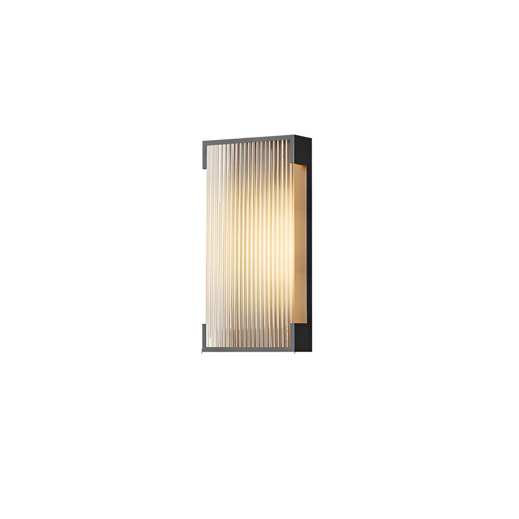 Rektangulær Solenergi Rillet Væglampe - Minimalistisk