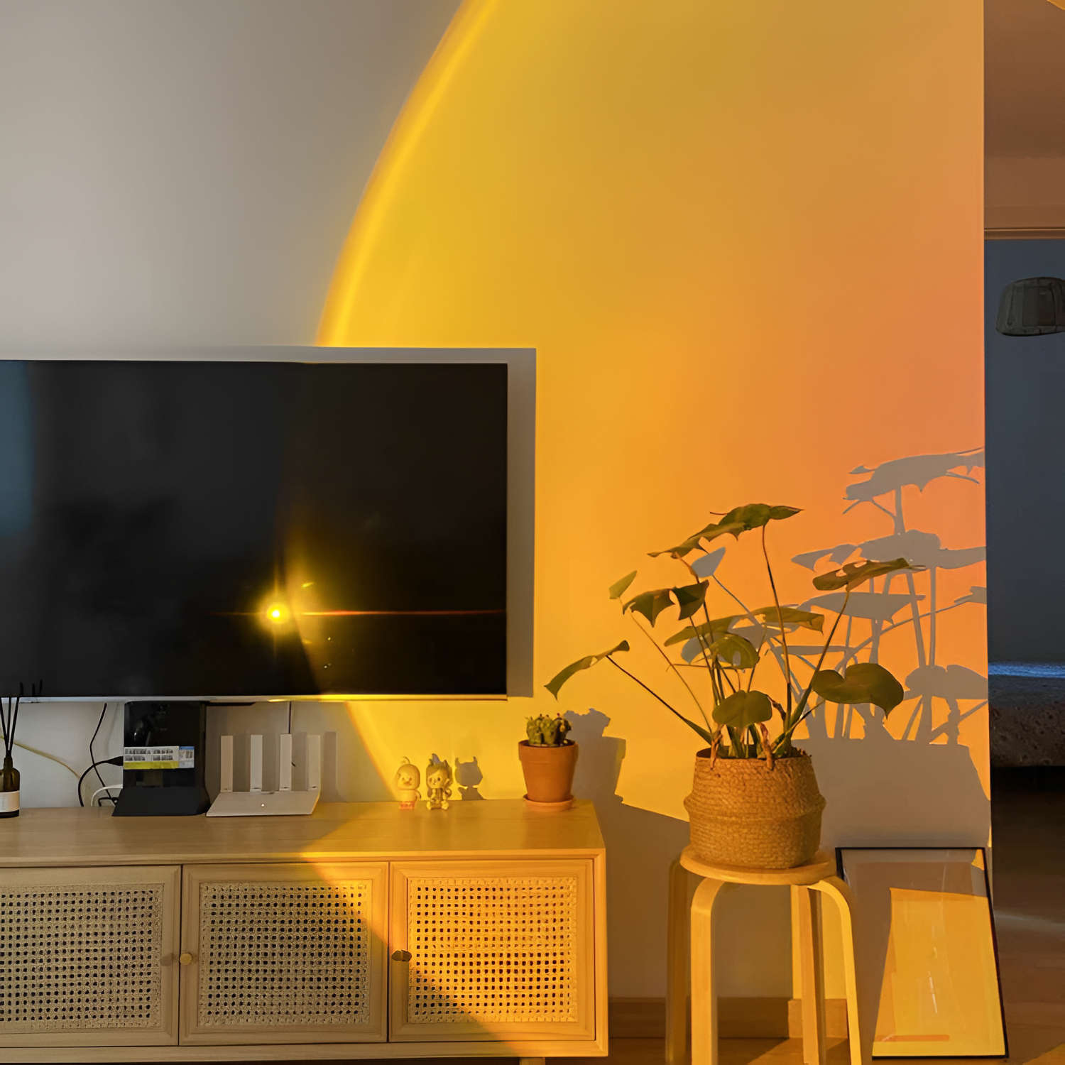 Sunset Projektionsgulvlampe - Gylden Time Stemningsbelysning