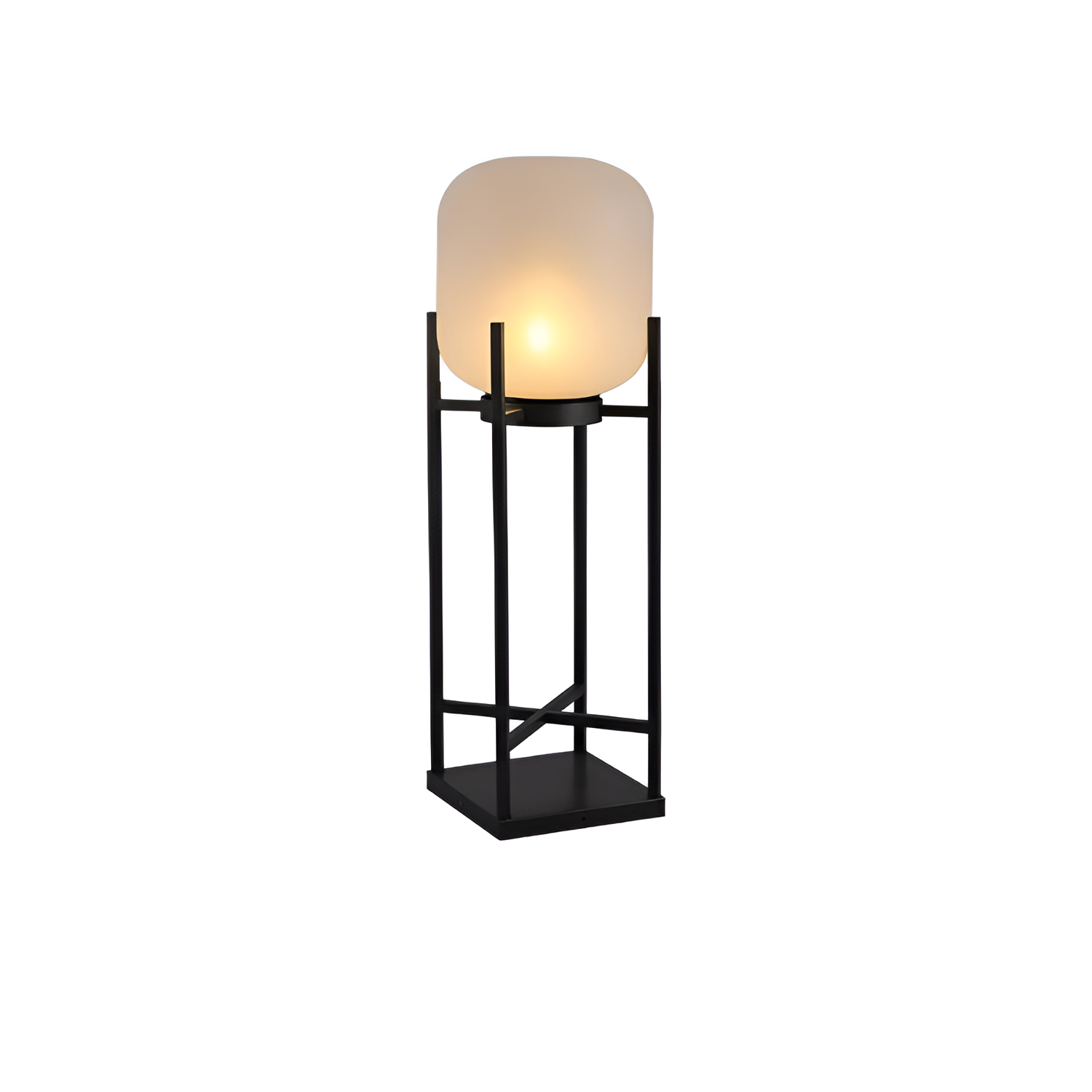 Geometrisk Industriel Solcelle Gulvlampe - Minimalistisk