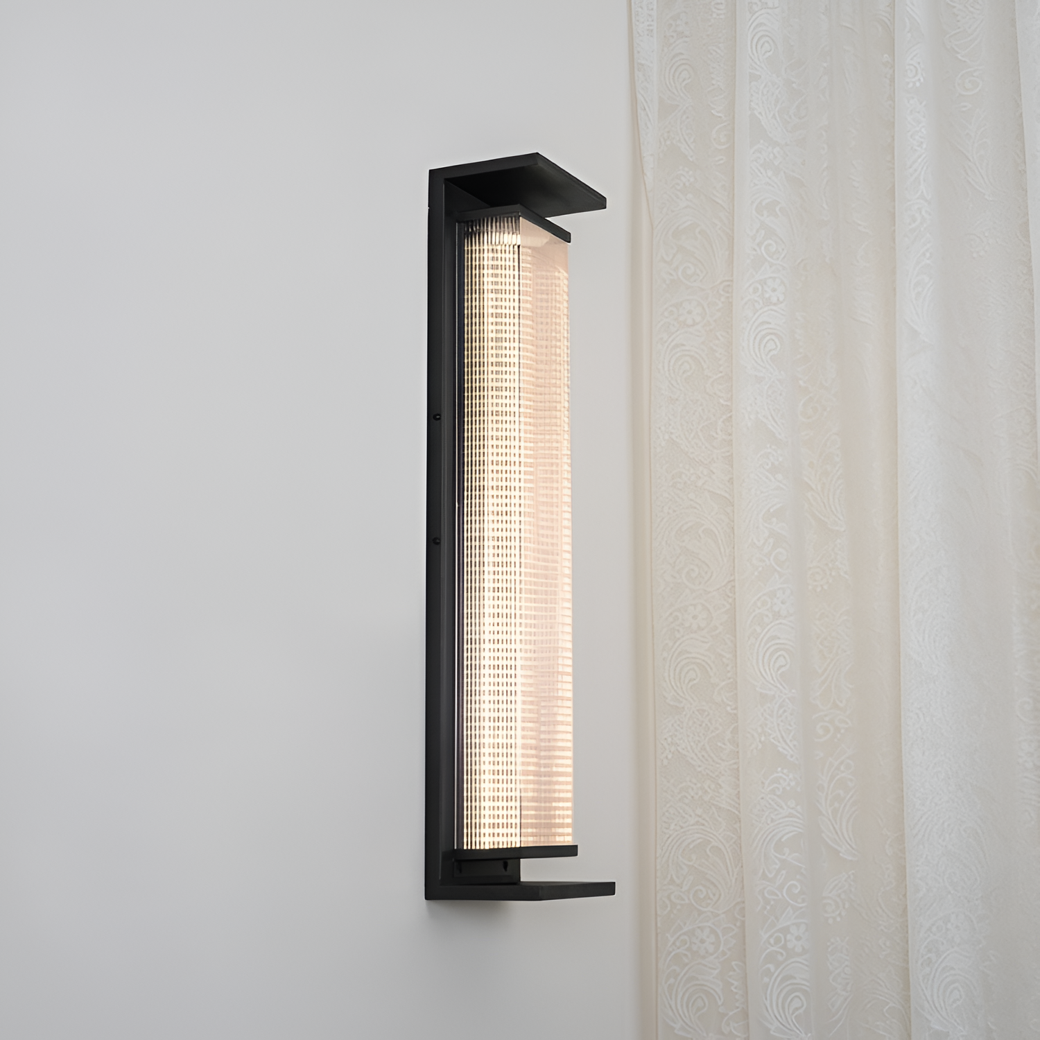 Rillet Lineær Solenergi Væglampe - Minimalistisk