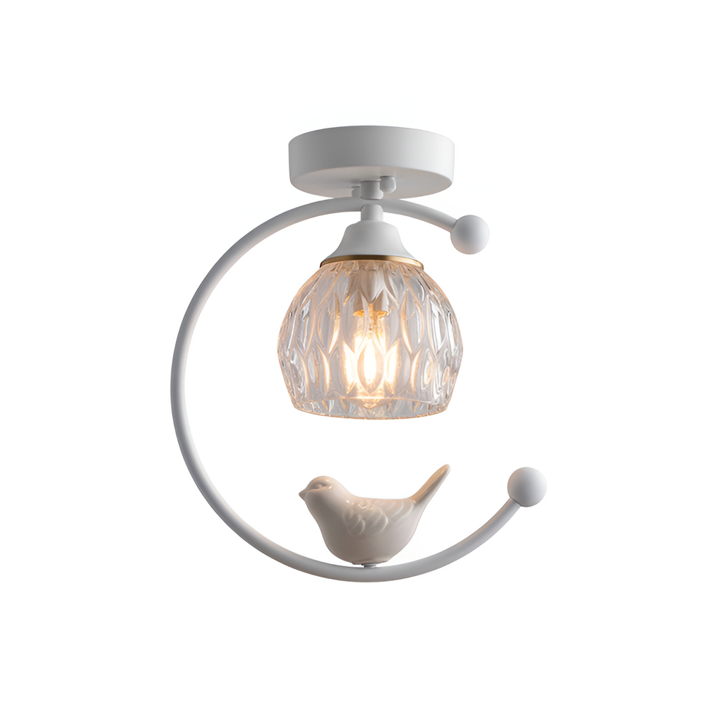 Crescent-figur med struktureret loftlampe – lysdæmpbar