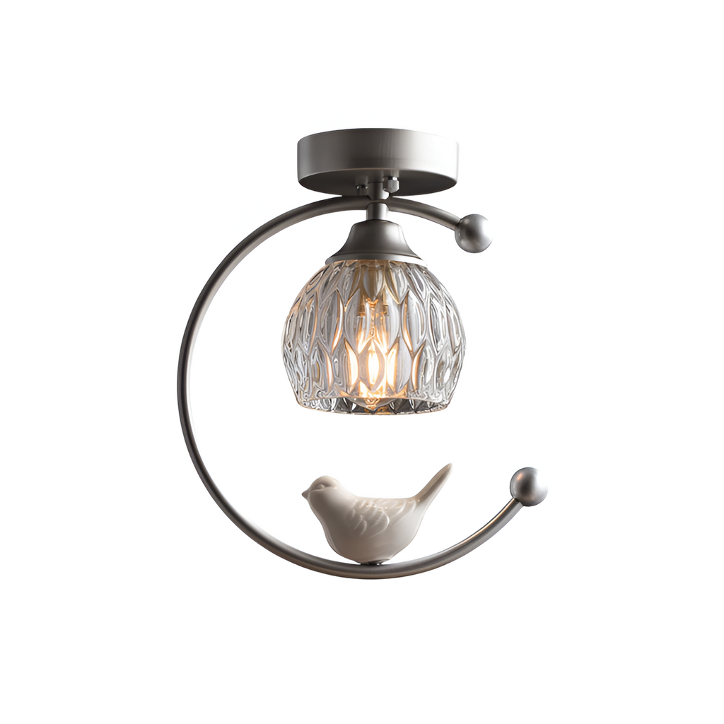 Crescent-figur med struktureret loftlampe – lysdæmpbar