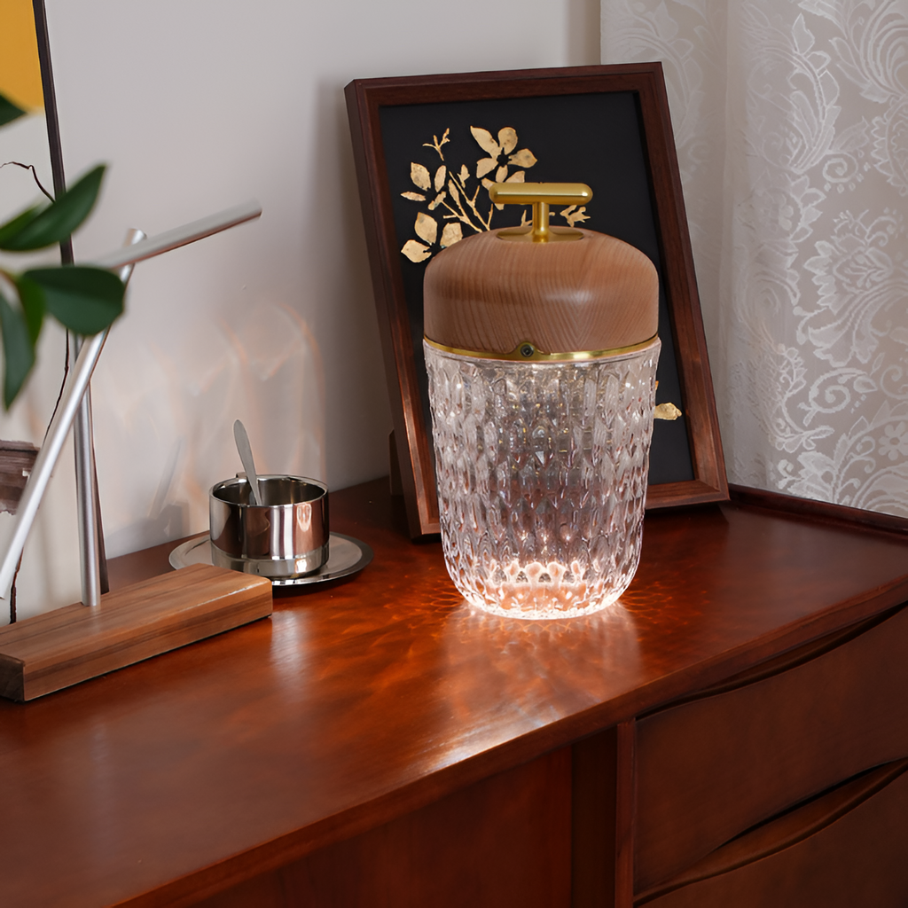 Minimalistisk Facetteret Bærbar Lampe - Ledningsfri