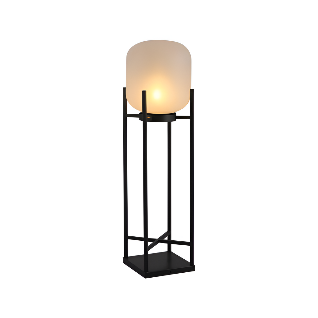 Geometrisk Industriel Solcelle Gulvlampe - Minimalistisk