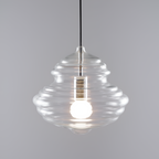 Skulpturel Rillet Glaspendel - Minimalistisk
