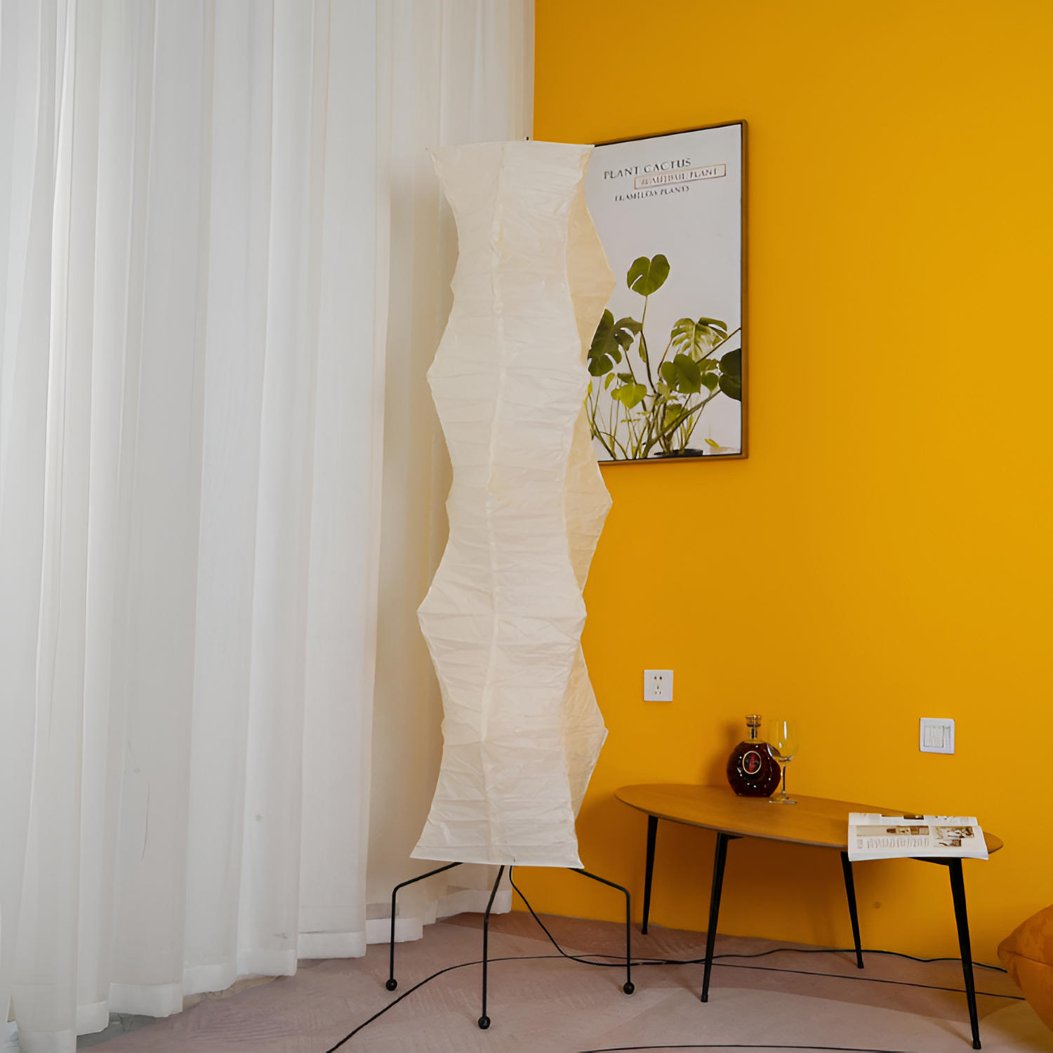 Geometrisk Papirlampe i Washi - Minimalistisk