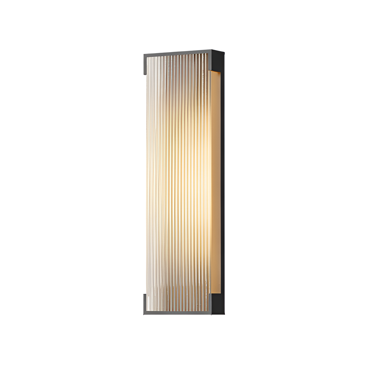 Rektangulær Solenergi Rillet Væglampe - Minimalistisk