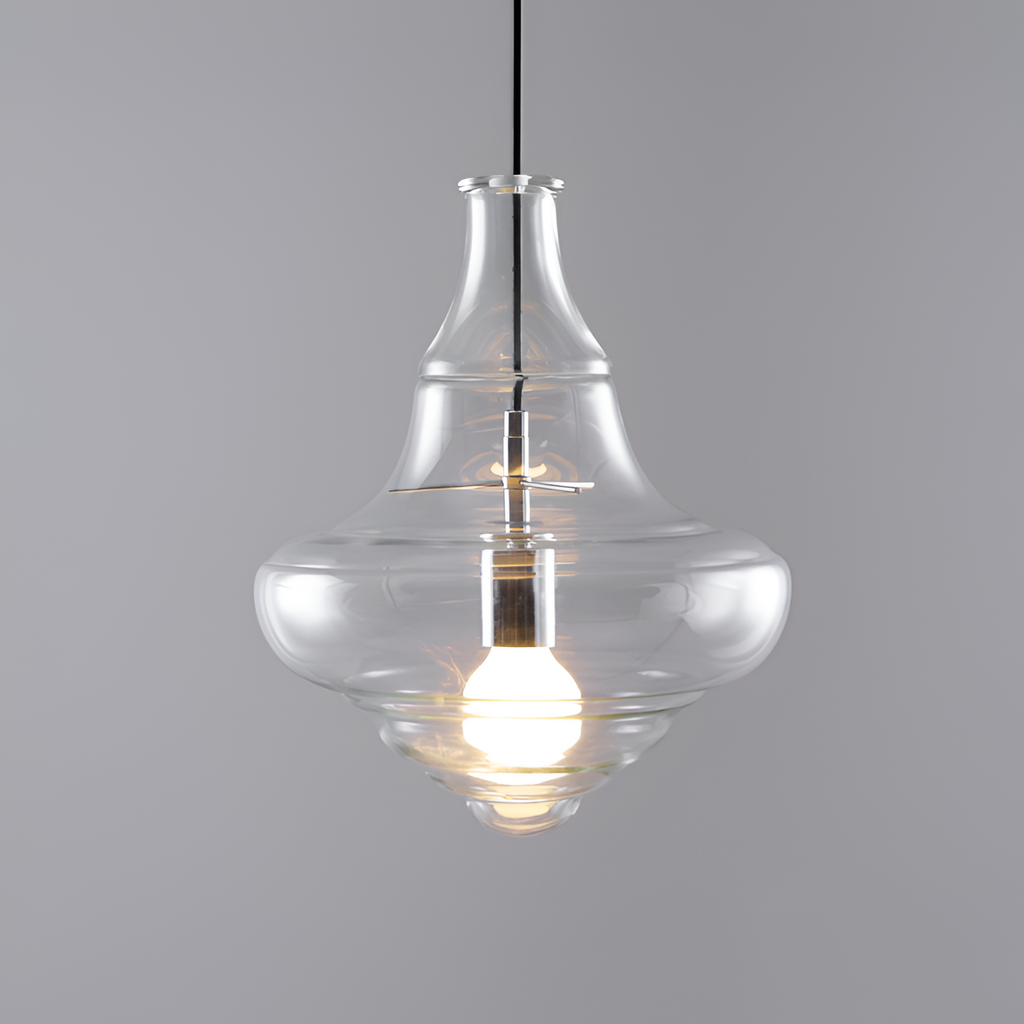 Skulpturel Rillet Glaspendel - Minimalistisk
