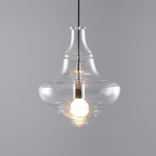 Skulpturel Rillet Glaspendel - Minimalistisk