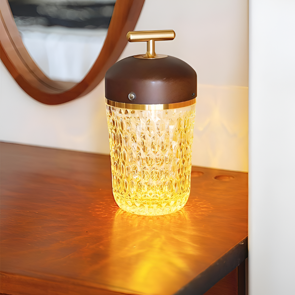 Minimalistisk Facetteret Bærbar Lampe - Ledningsfri