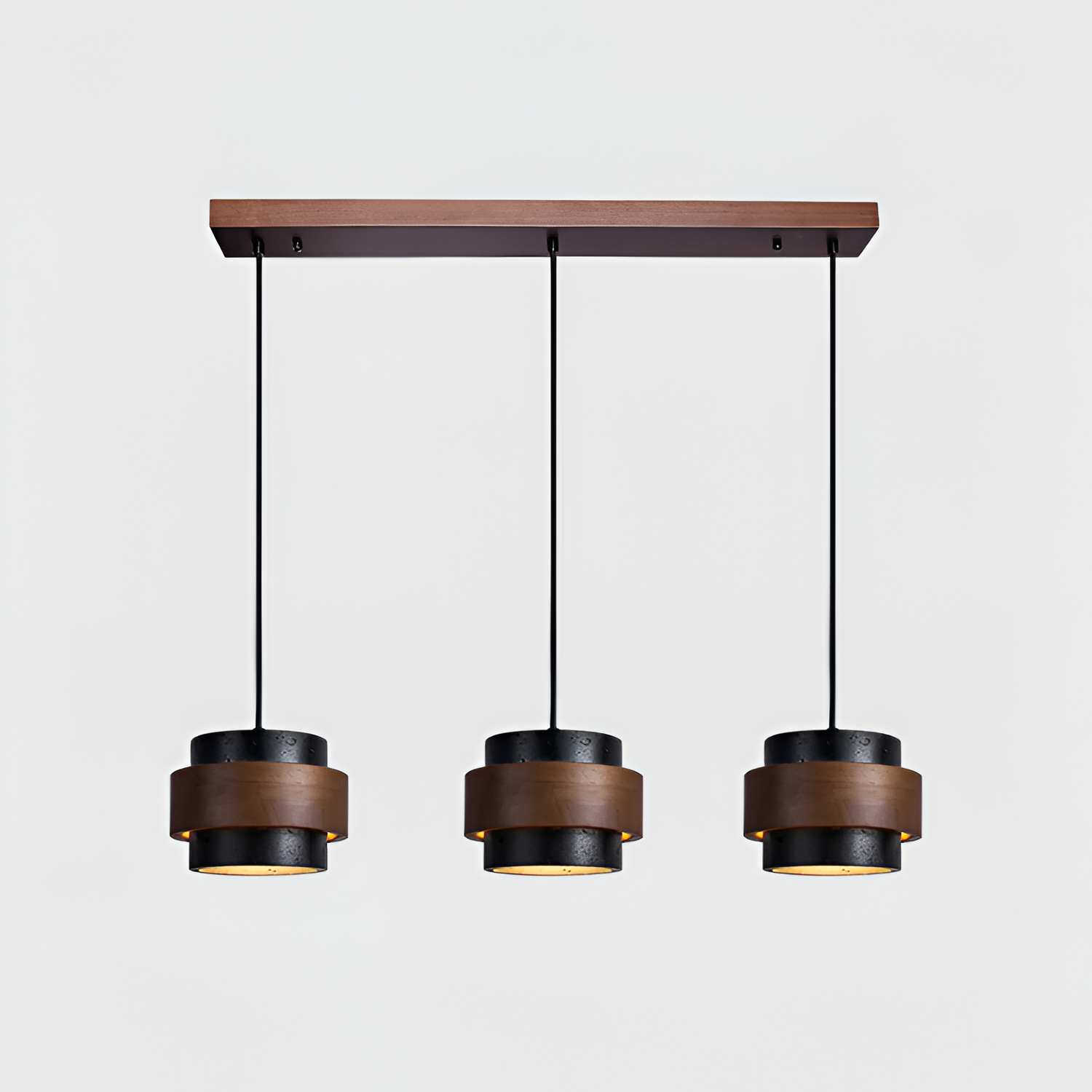 Industriel Travertin Træ Pendel - Minimalistisk