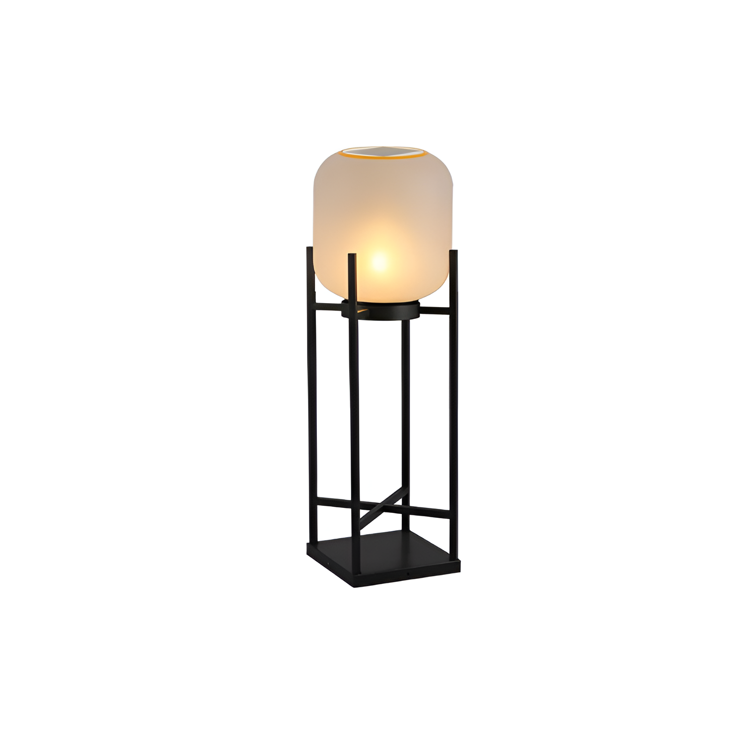 Geometrisk Industriel Solcelle Gulvlampe - Minimalistisk
