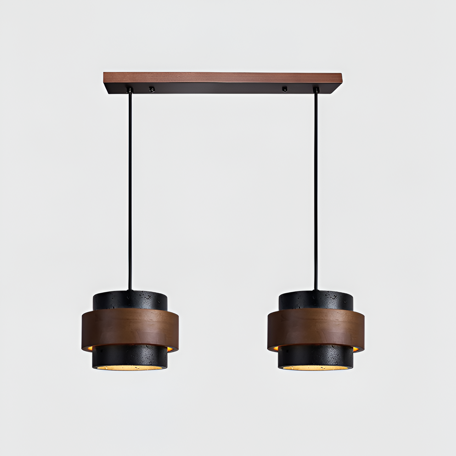 Industriel Travertin Træ Pendel - Minimalistisk