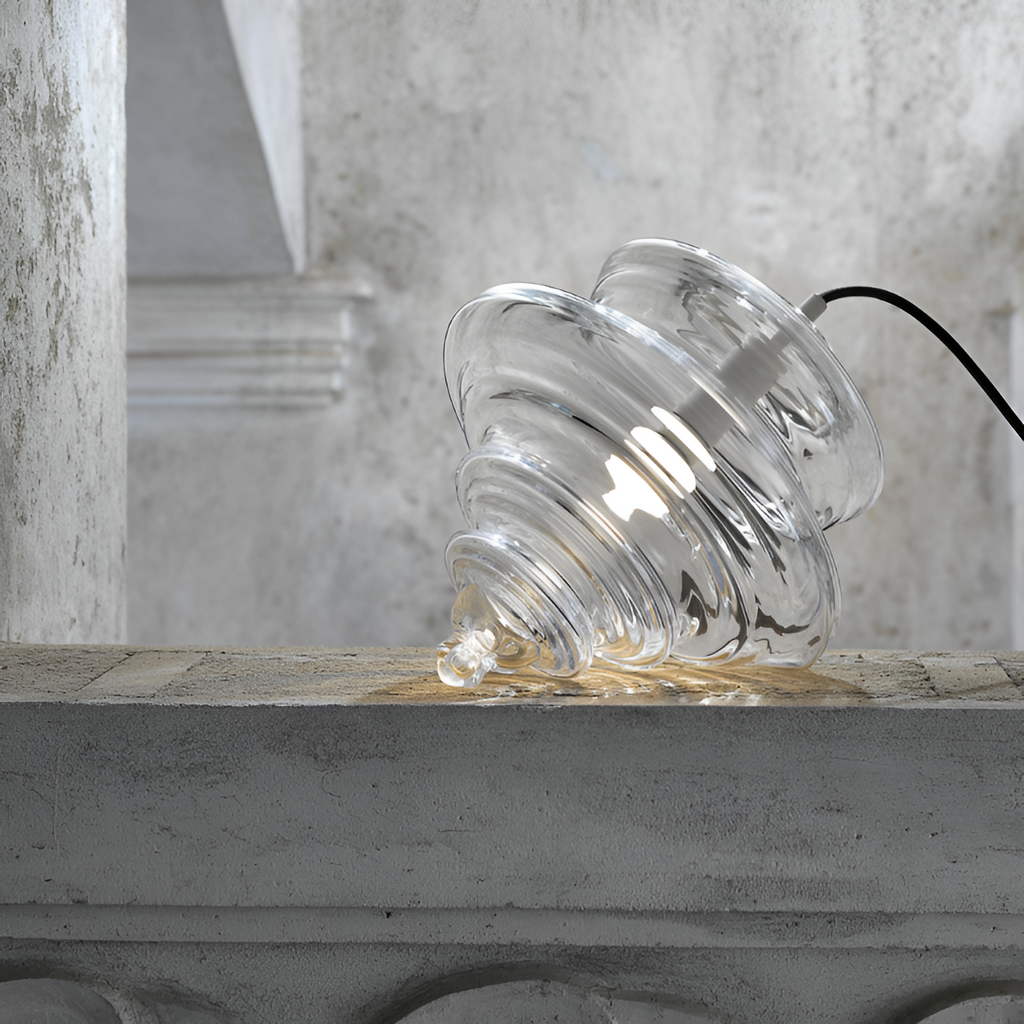 Skulpturel Rillet Glaspendel - Minimalistisk